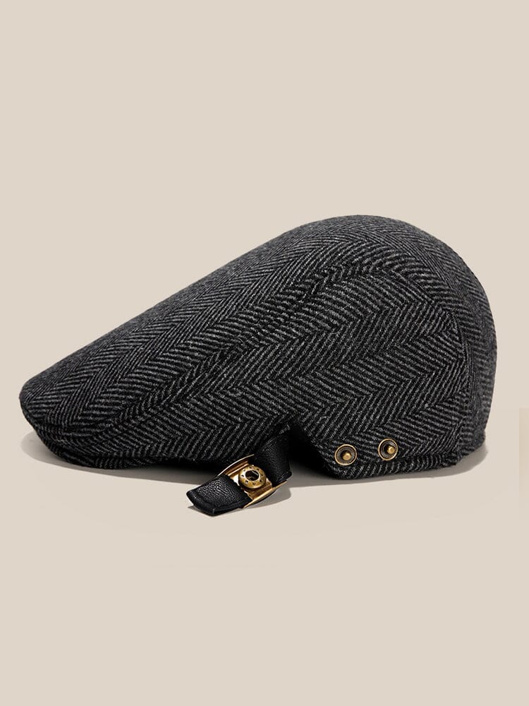 Wool Blend Tweed Newsboy Cap