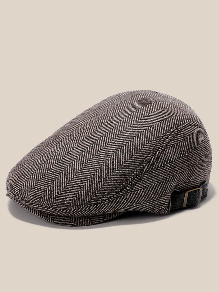 Wool Blend Tweed Newsboy Cap